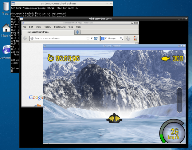 virtenv desktop and controlling terminal