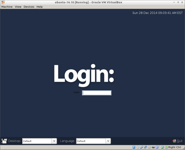 LXDE login screen